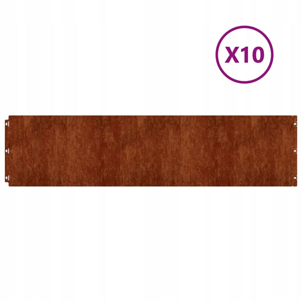 vidaXL Lawn edging, 10 pcs, 25x103 cm, flexible, Corten steel Manufacturer code 821896