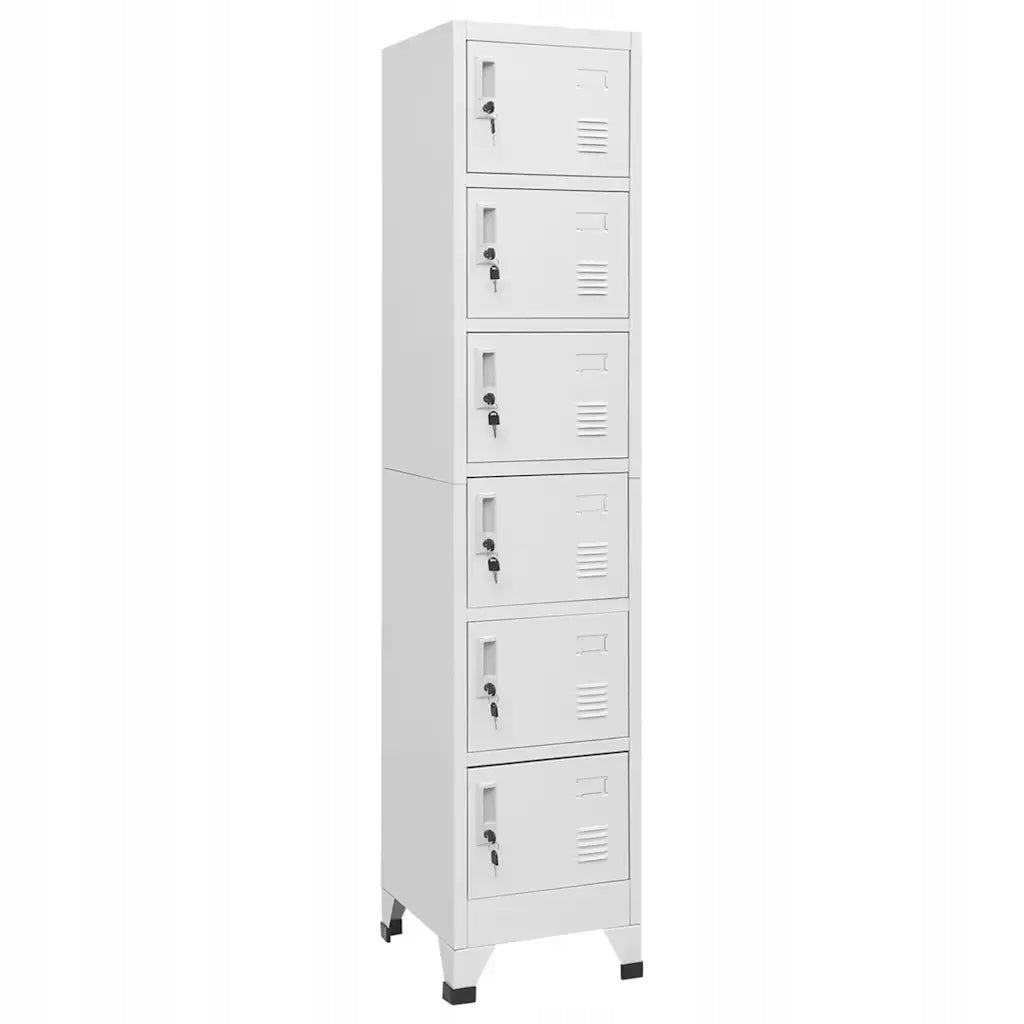 vidaXL Lockable wardrobe, light grey, 38x40x180 cm, steel Brand VidaXL