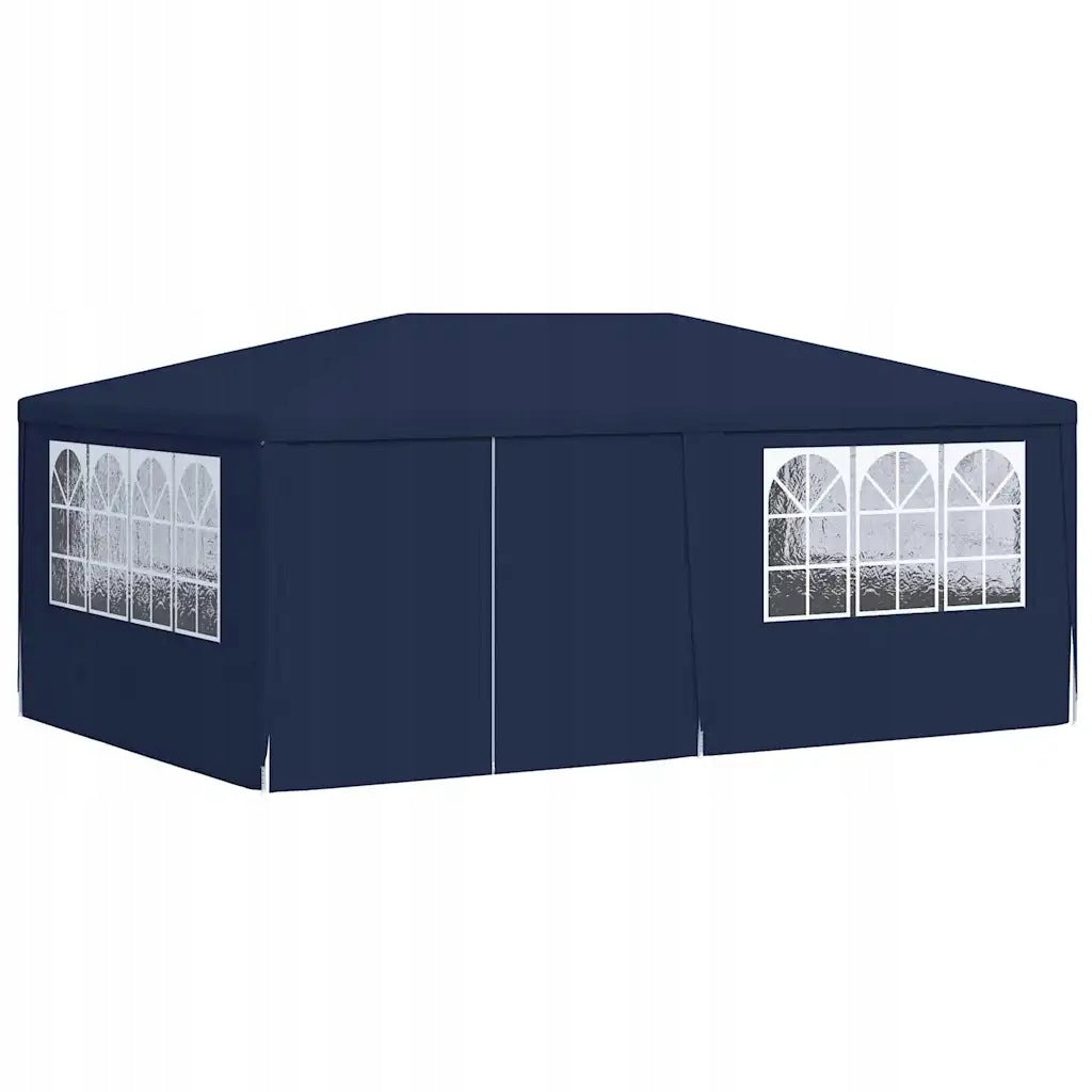vidaXL Party tent with walls, 4x6 m, blue, 90 g/m² Length 6 m