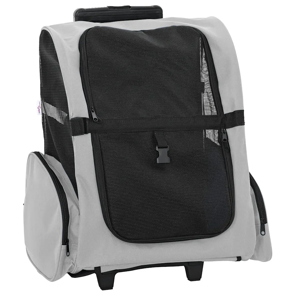 vidaXL Pet Stroller 3 in 1 Design Grey 48x32x(57-106) cm Oxfo Fabric