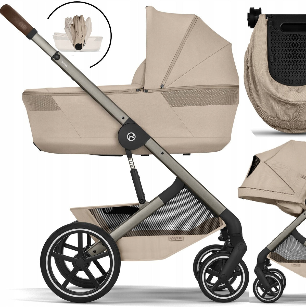 za21d- CYBEX BALIOS S LUX Stroller 2in1 Stroller gondola Fold, (tpe) A Beige