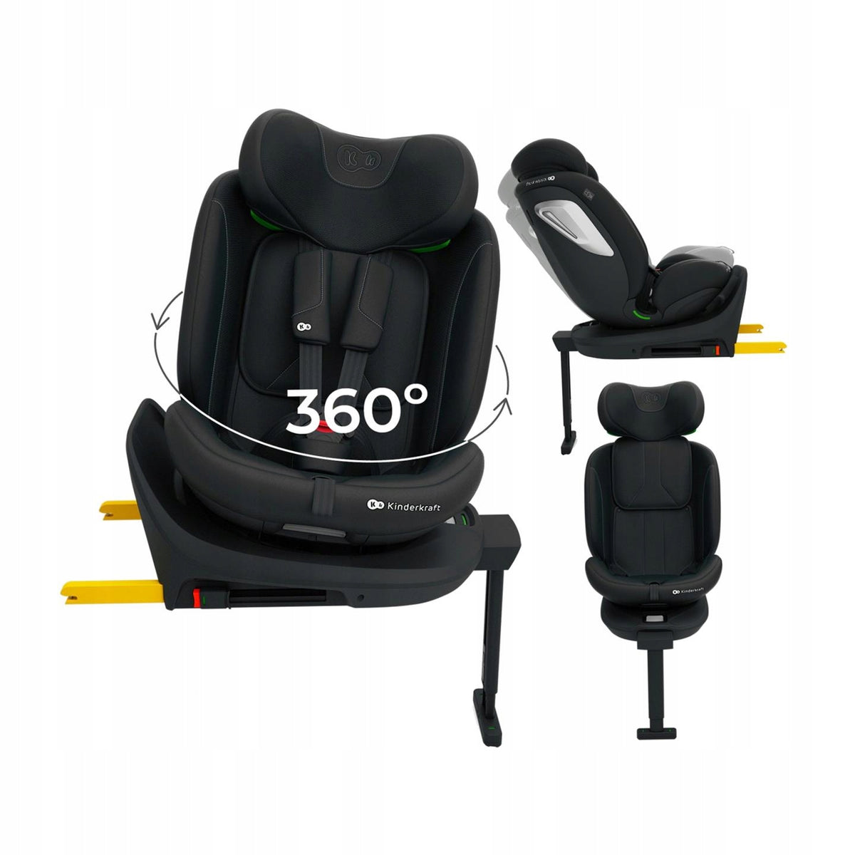 0 36 ISOFIX SWIVEL CAR SEAT WITH KINDERKRAFT I-360 2 PLUS BASE