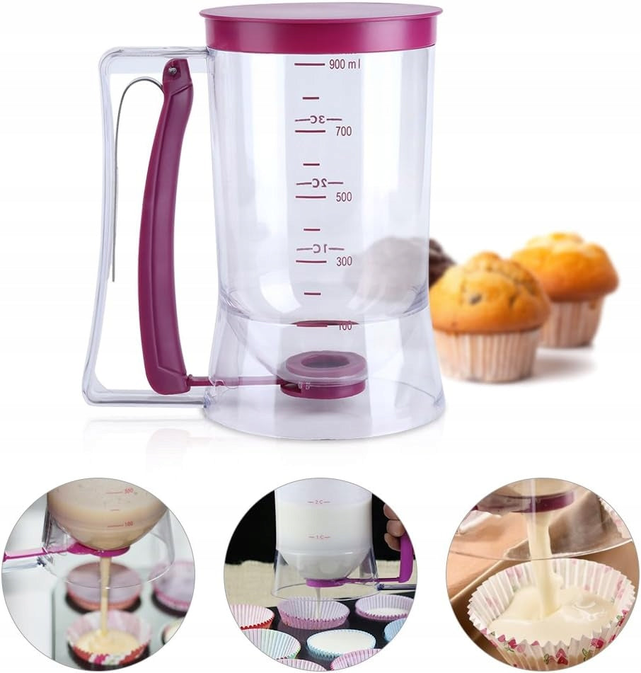 0.9L Cake Dispenser with Funnel and Clear Scale for Pancakes and Sauce Brand no brand