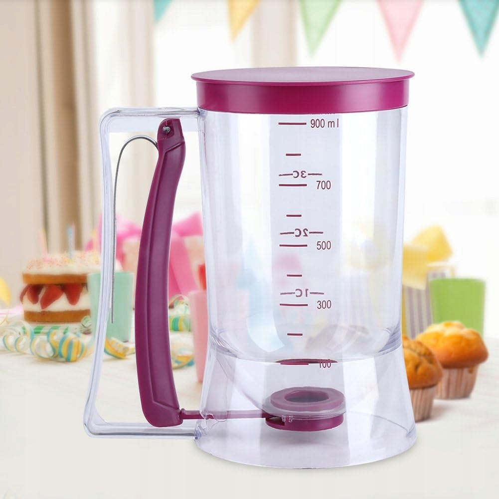 0.9L Cake Dispenser with Funnel and Clear Scale for Pancakes and Sauce Dominant color multicolor