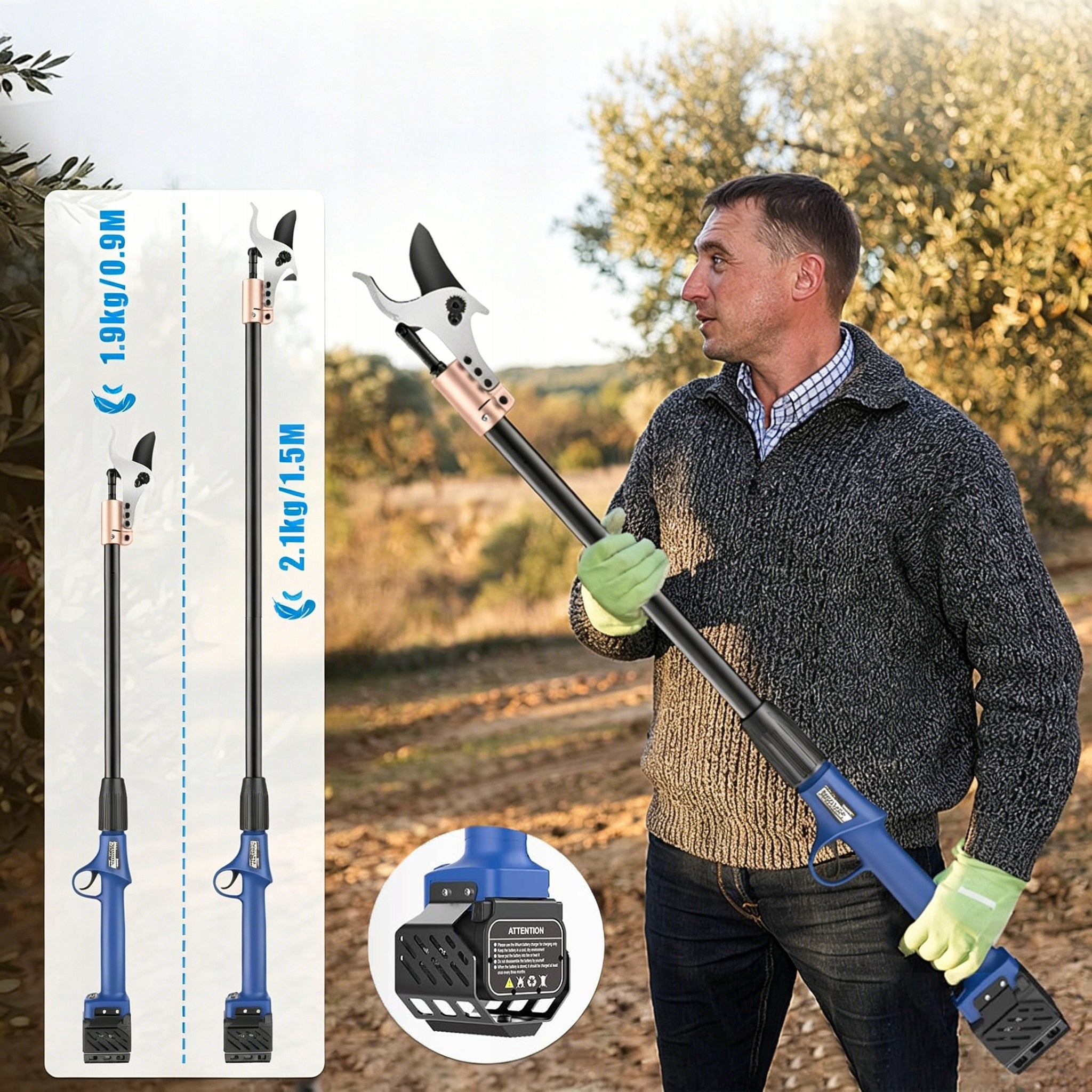 0.9m Electric Pruning Shears 25V 1050W Professional Cordless Shears Packaging status original