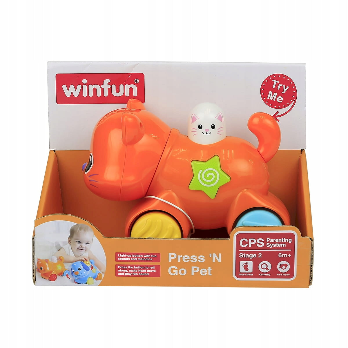 000734 PRESS AND GO KITTEN Animals CAT Smily Brand Smily Play