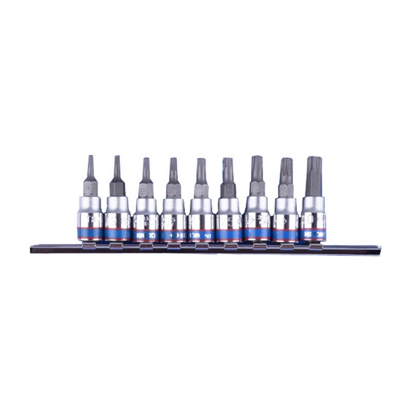 1/4" TORX SHANK CAPS ON STRIP 9 PCS T8-T40 SET KING TONES
