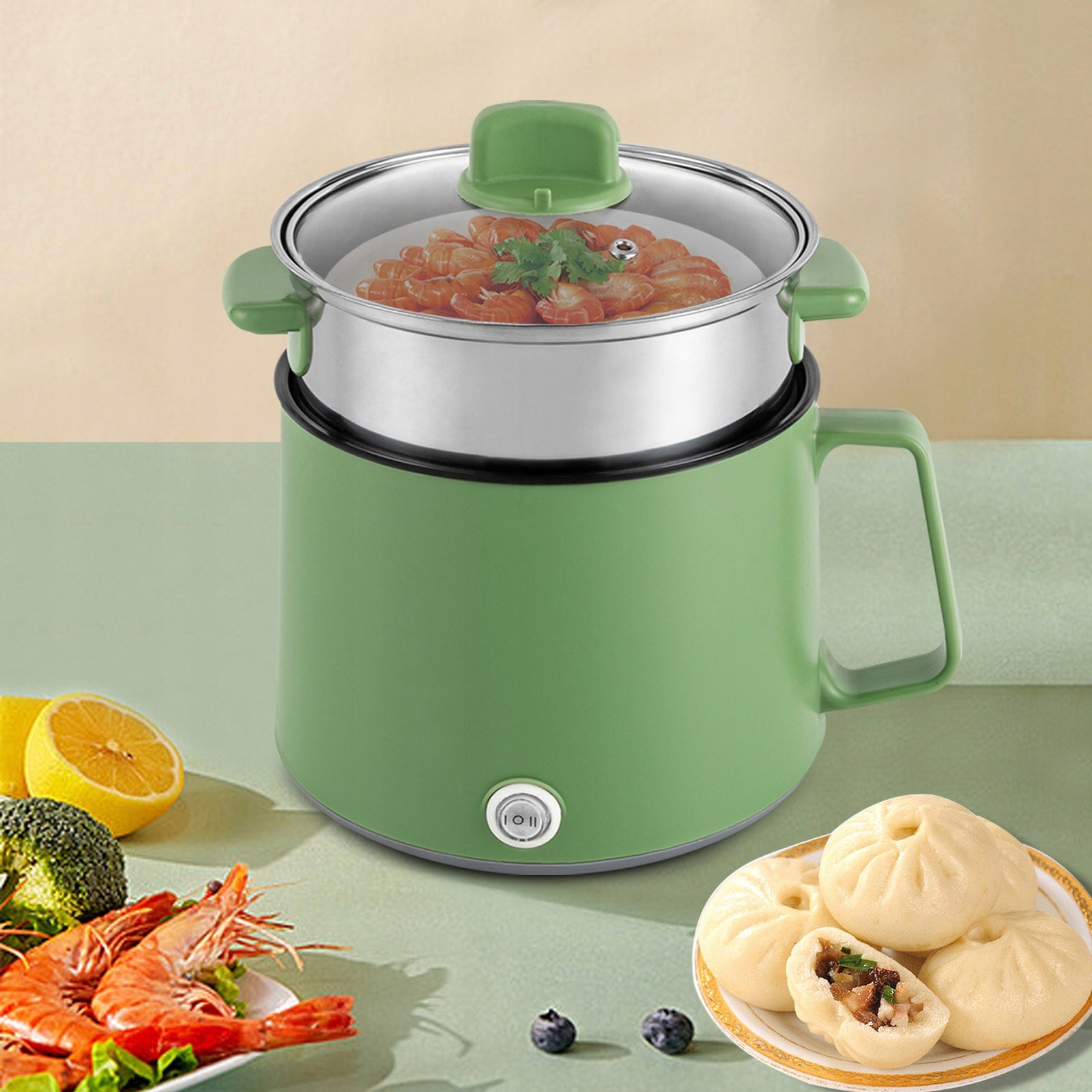 1.7L electric multicooker with anti-stick coating and