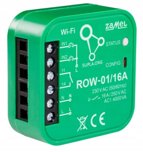 1-CHANNEL 16 A RECEIPT WI-FI RECEIVER, TWO-WAY TYPE: ROW-01/16A Manufacturer code ROW-01