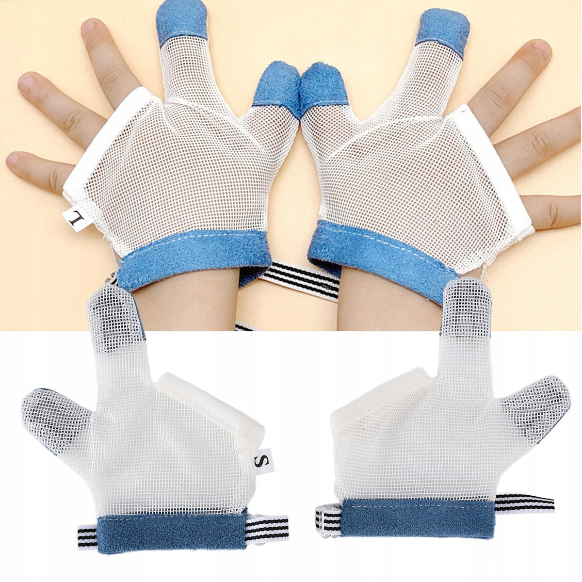 1 PAIR BABY STOP THUMB SUCTION TOE PROTECTOR S BLUE Medical device no