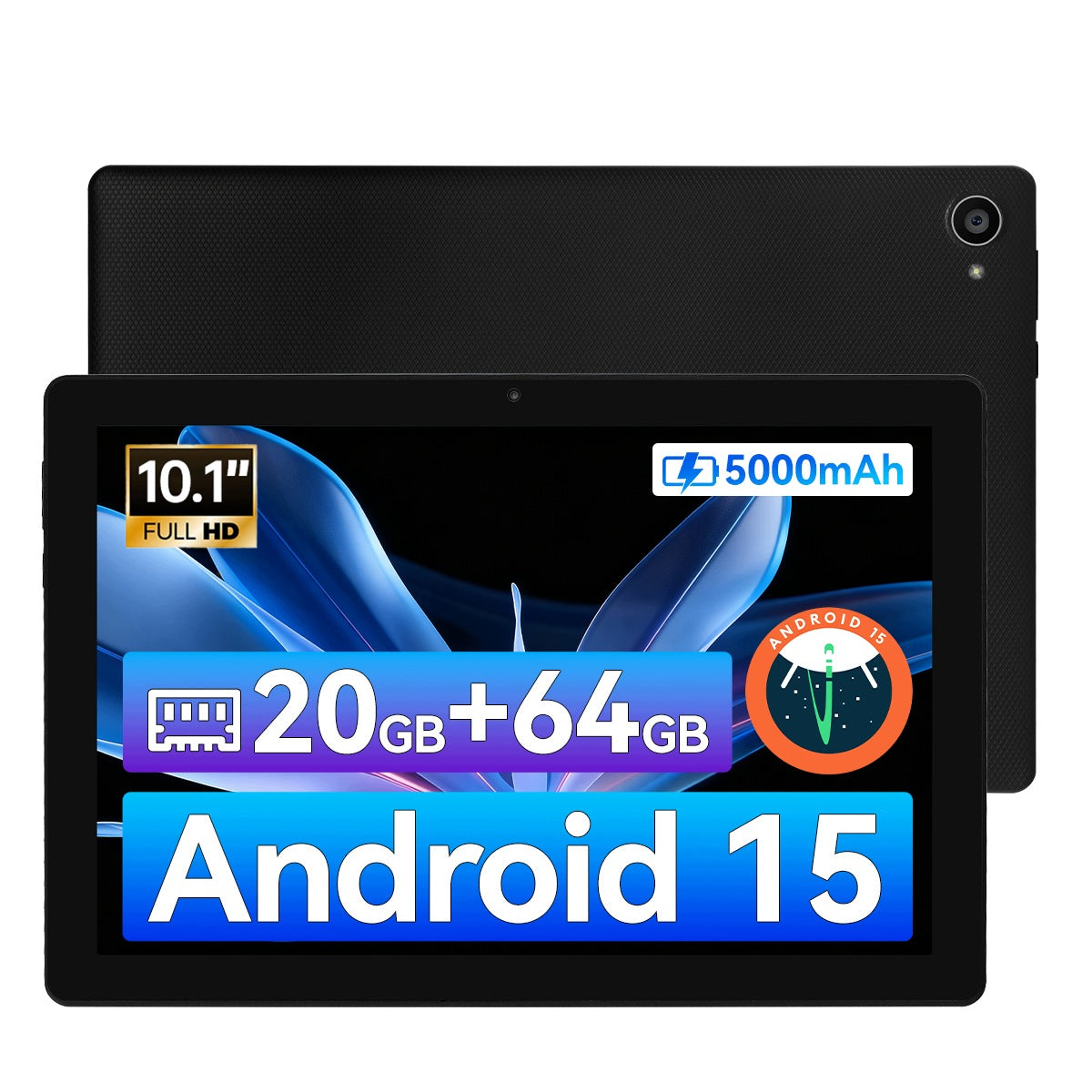 10.1" Android 15 Tablet 8-Core 20GB RAM 64GB ROM WiFi for Study 5000mAh
