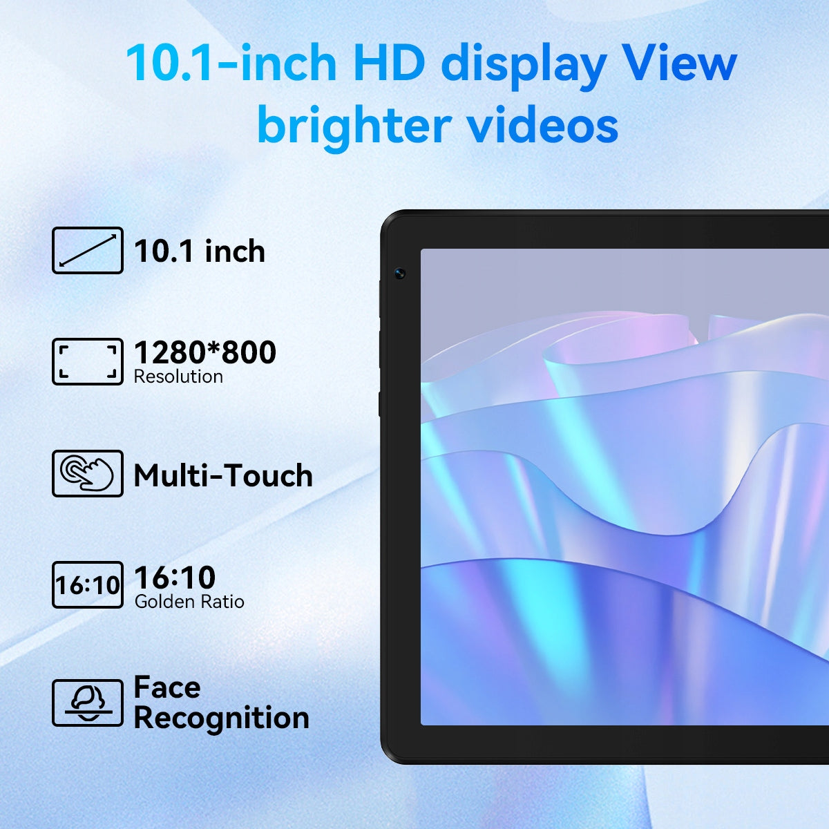 10.1" Android 16 Tablet, 30GB +128GB 5000mah, 8-Core, 5MP+8MP WiFi 6, Black Charger included yes