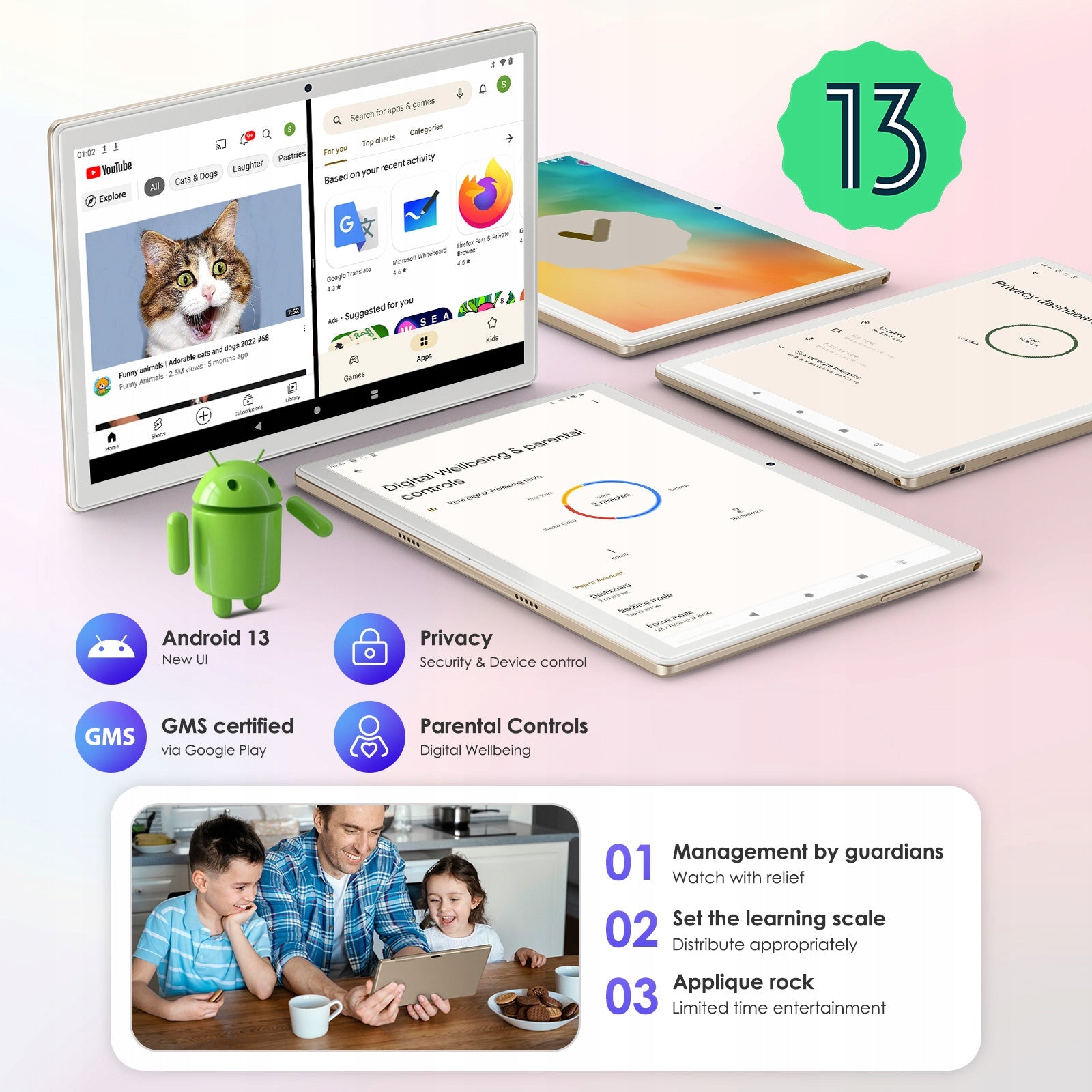 10.1" Tablet, 19GB RAM + 128GB Storage, Android 13.0, Octa-Core Processor, 5G WiFi, 8000mAh Battery, 1280x800 Display Brand no brand