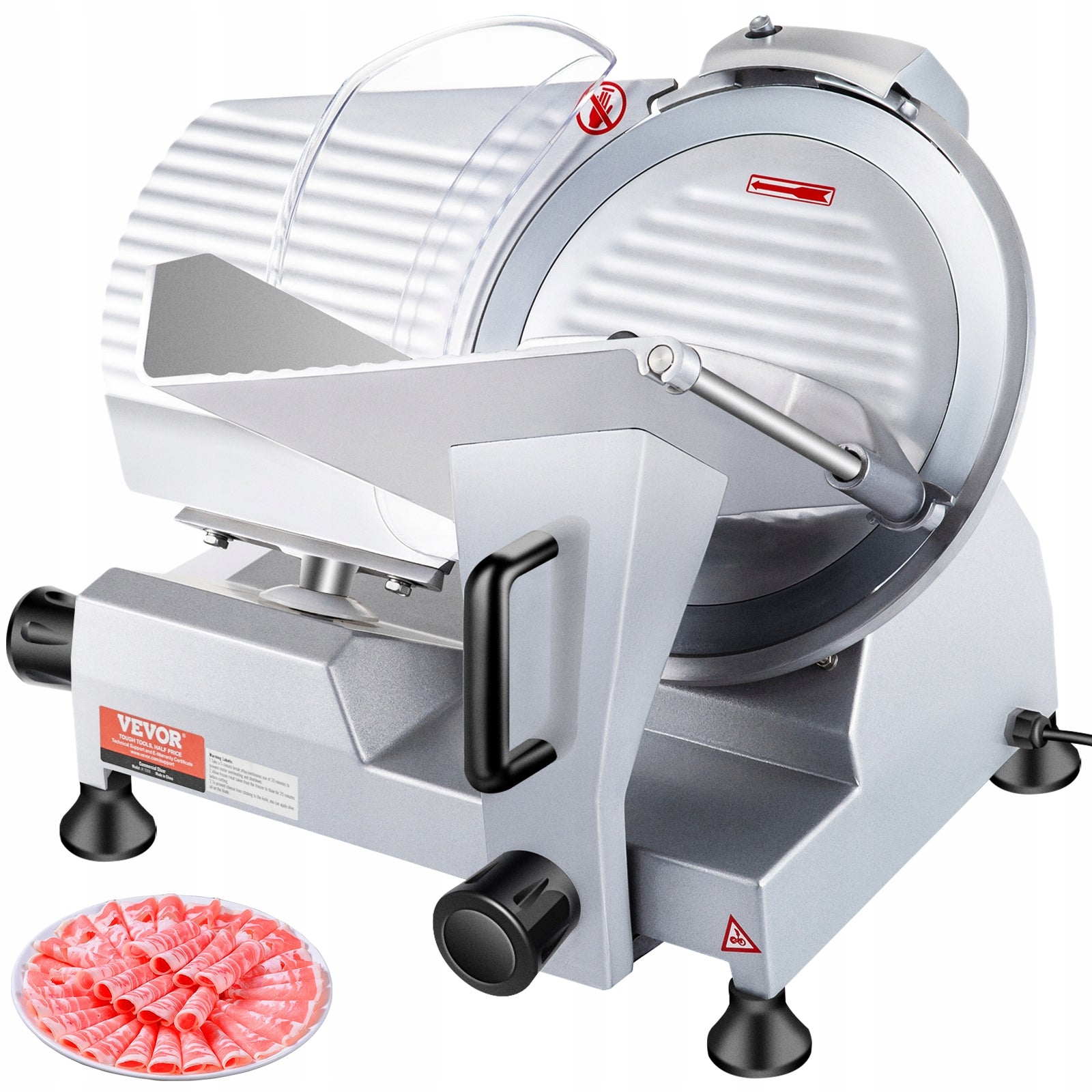10" 240W Commercial Meat Slicer Carbon Steel Blade Adjustable Thickness Manufacturer code SYDRQPJ250W1M5H