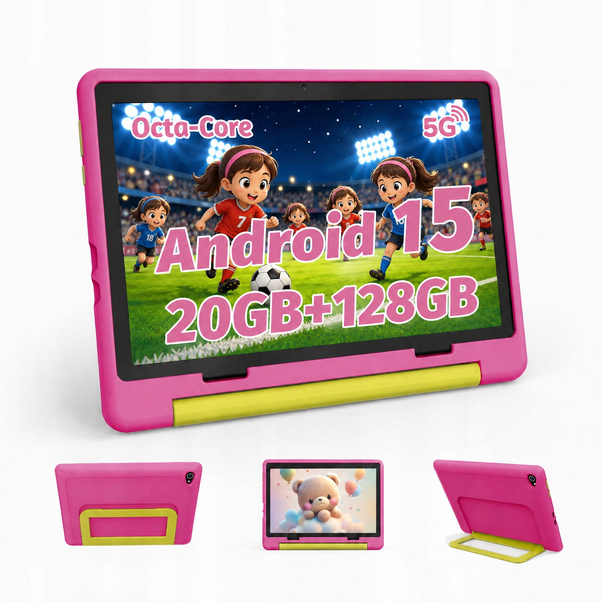 10" Android 15 Tablet for Kids Parental Controls Case with Stand 20GB RAM