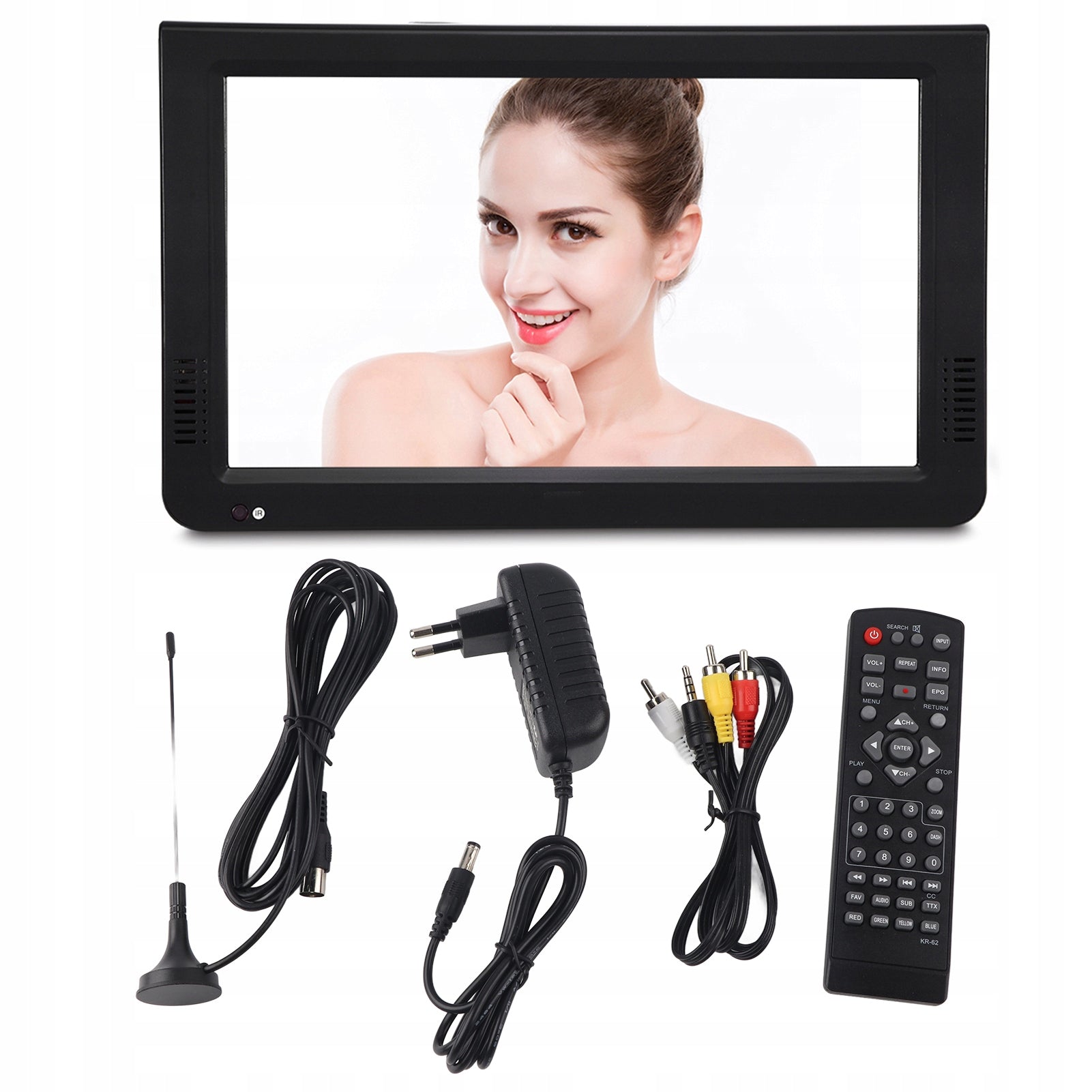 10" Portable Travel TV with Built-in 1200mAh Battery, 1024x600 Resolution Packaging status original