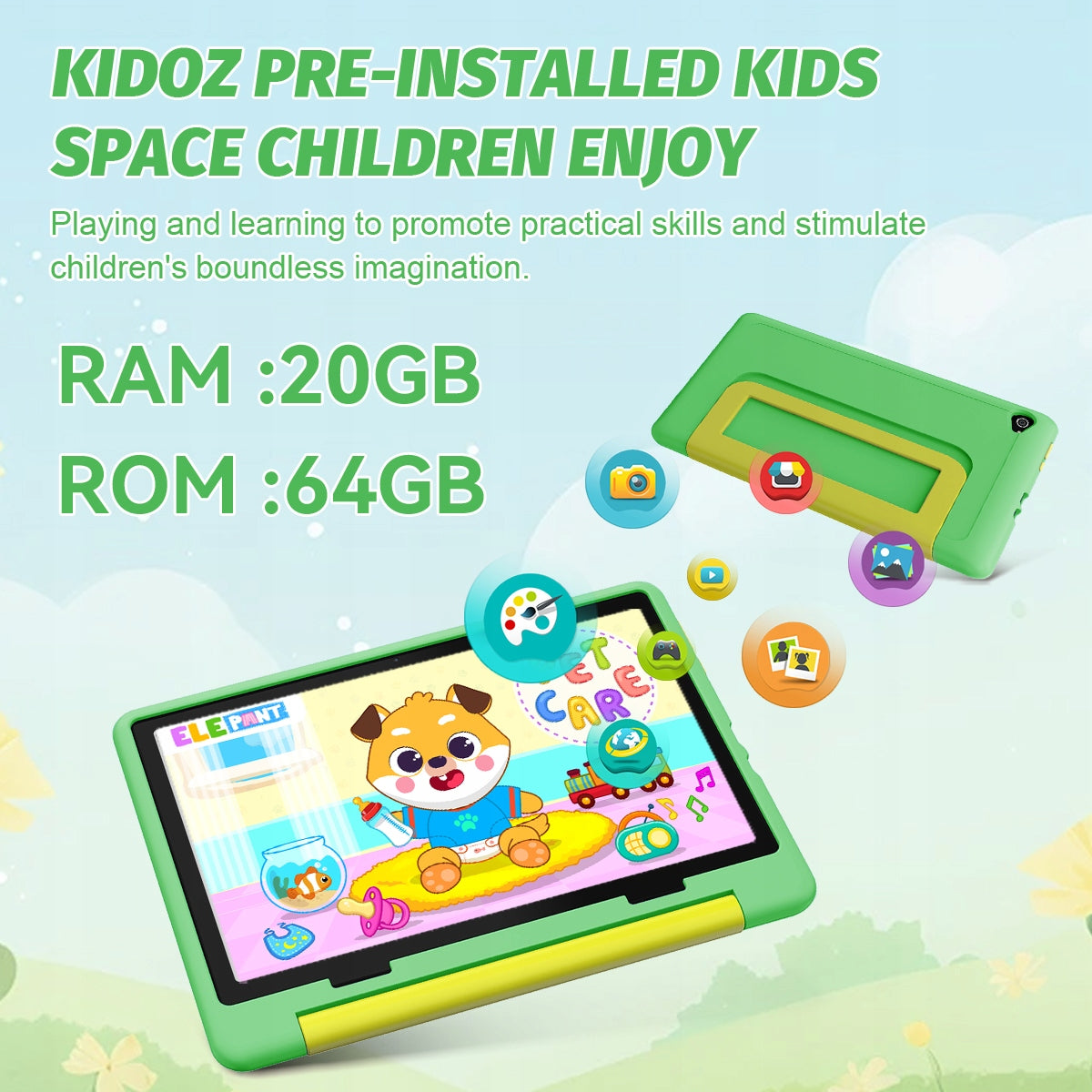 10 inch Tablet for Kids 20GB+64GB Learning & Play – Parental Control Packaging status original
