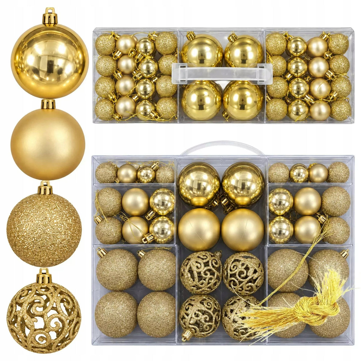 100-Piece Shatterproof Christmas Ornament Set – Shiny Holiday Decorations