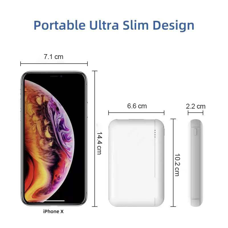 10000mAh Power Bank Ultra-Slim Portable Charger 2 USB Output for Smartphone Packaging status original