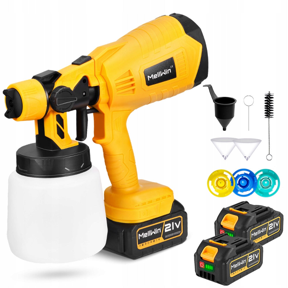 1000ML Cordless Paint Guns Electric Spray Gun Paint Sprayer Car + 2AKU