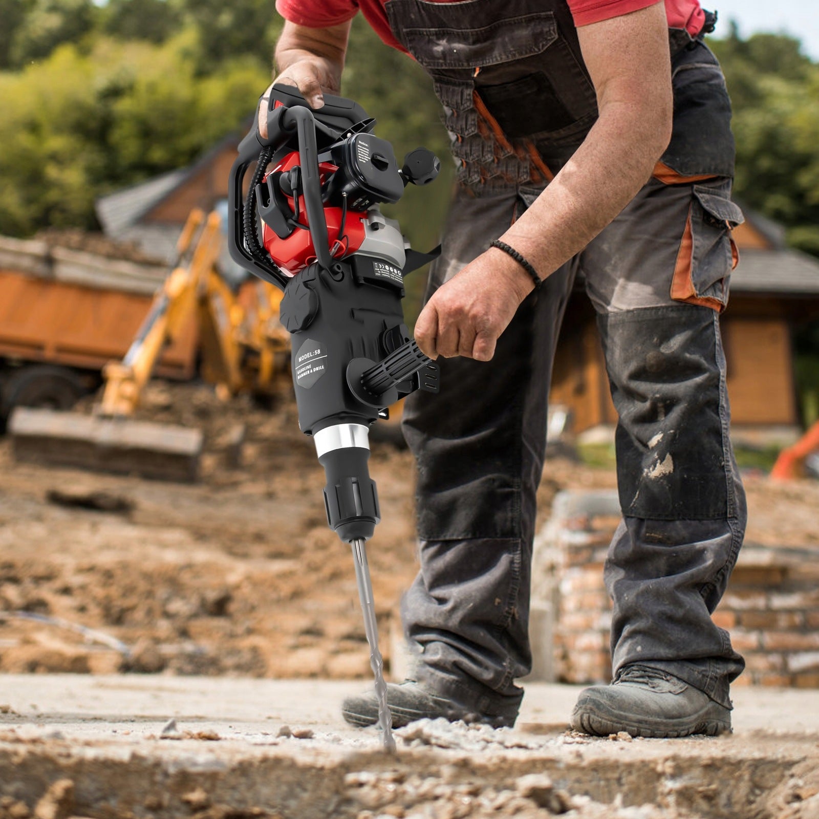 1000W 33CC 30J 2-Stroke Jack Hammer with Chisel for Demolition Construction Brand no brand