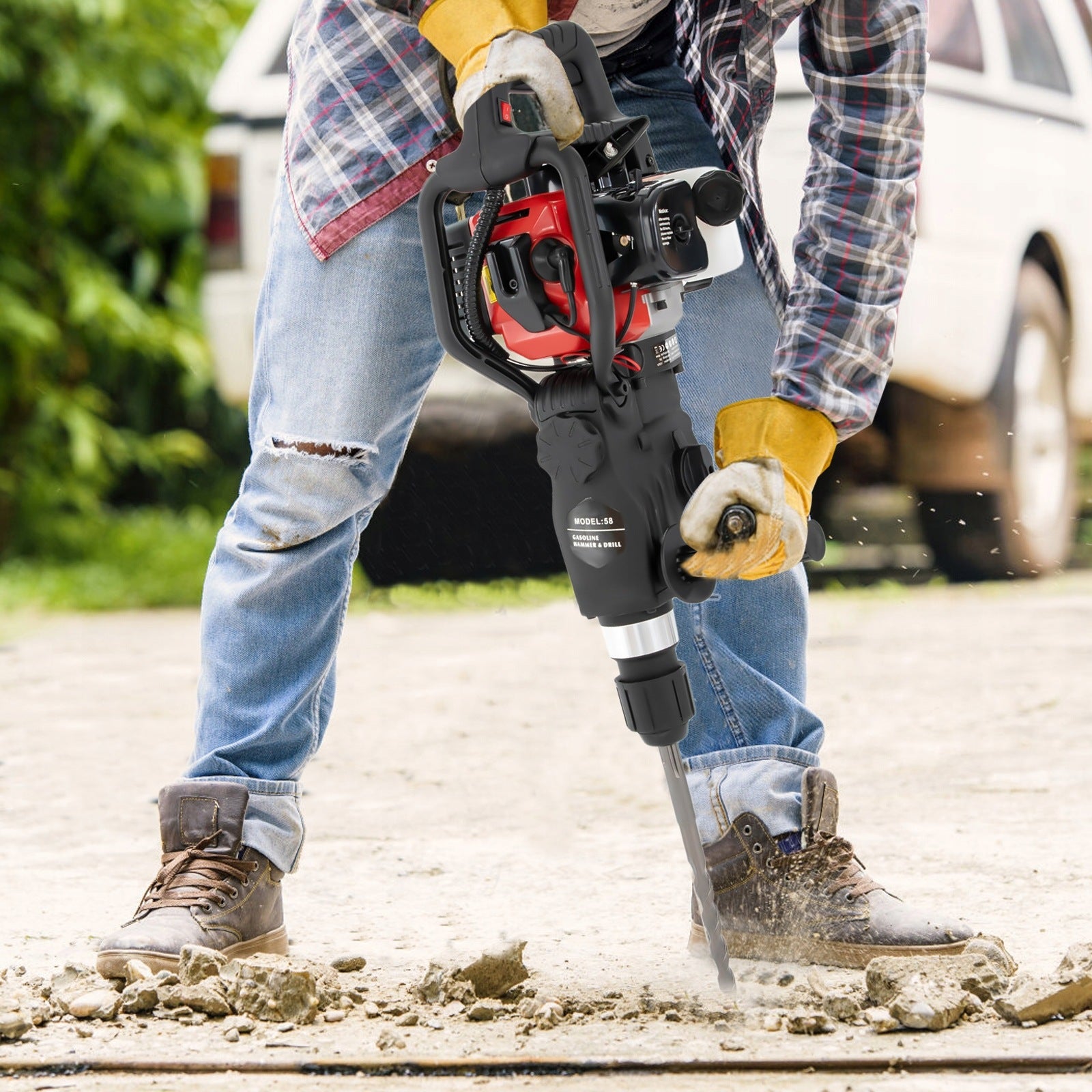 1000W 33CC 30J 2-Stroke Jack Hammer with Chisel for Demolition Construction Manufacturer code OT-MLLCR-1704