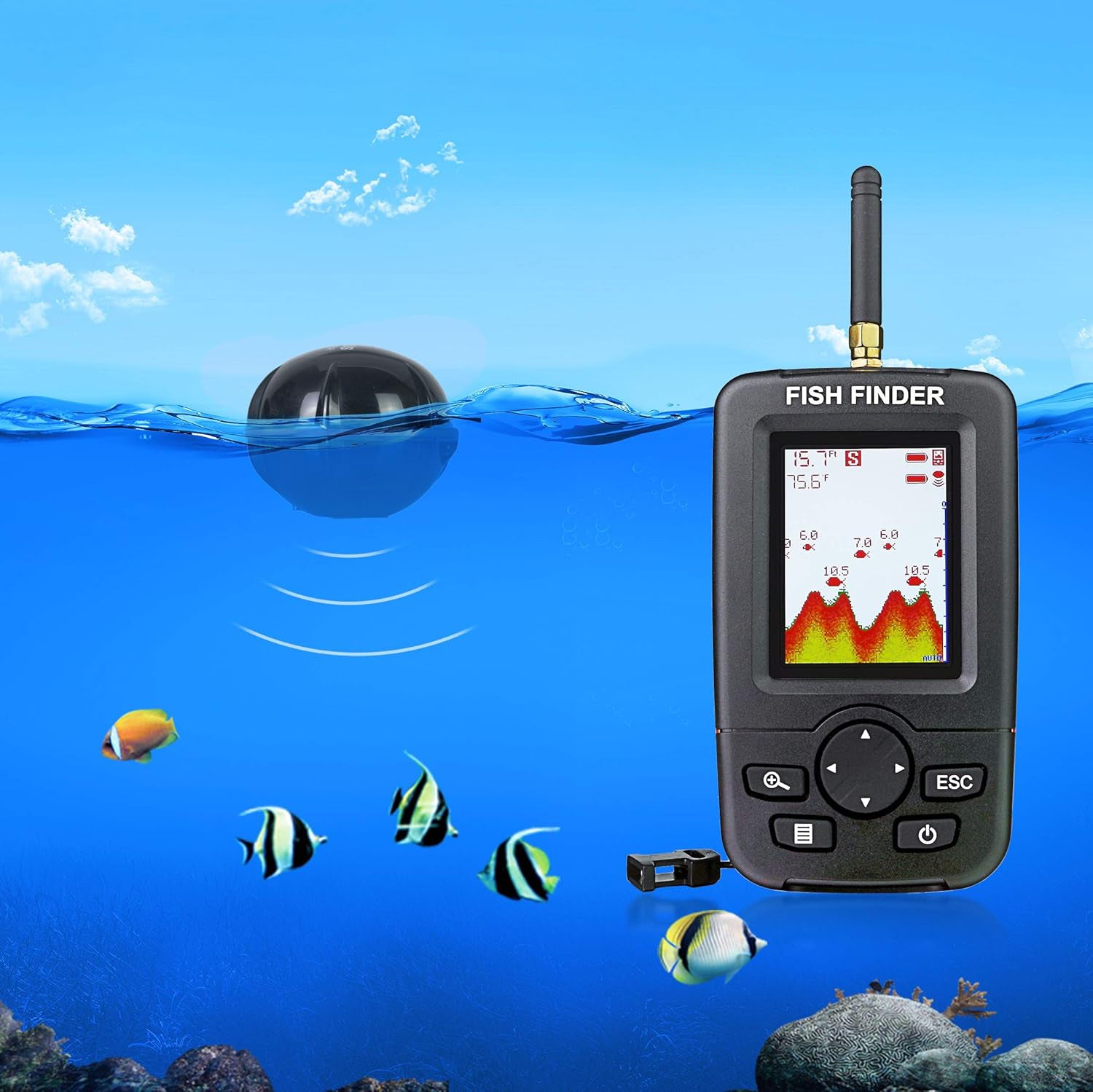 100M SONAR WIRELESS SONAR COLOR FISH DISPLAY FOR ANGLER Brand no brand
