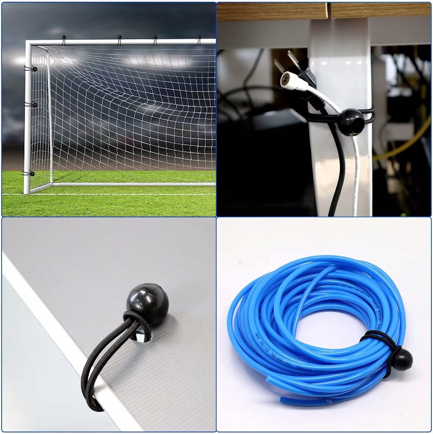 100X Elastic Rubber with BALL CABLE for Tent Tarpaulin Tension Attachment Length 0.16 m