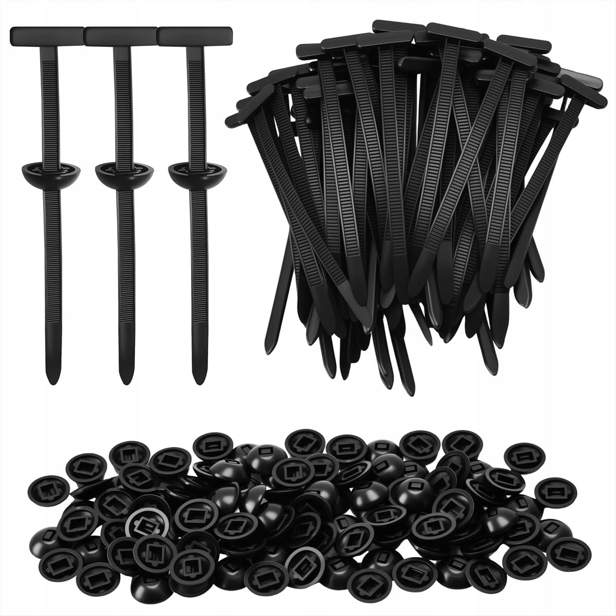 100x Universal T-type mounting clips with clamp band for car Manufacturer code 100 klipsów do opasek kablowych