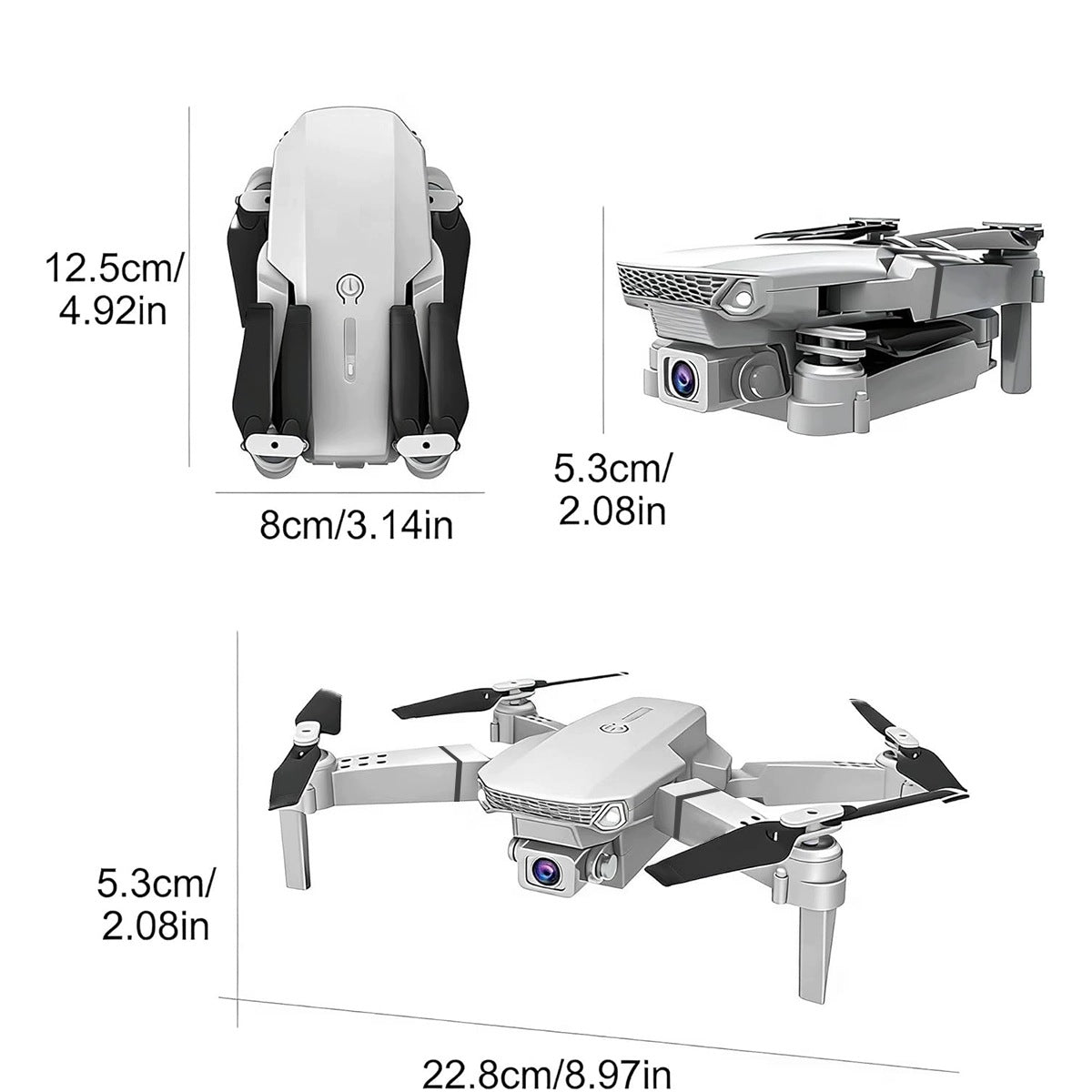 1080P DRONE WITH TWO CAMERAS AND 3X BATTERY – 100M RANGE, GESTURES, 3D FLIP Model 4048715814358