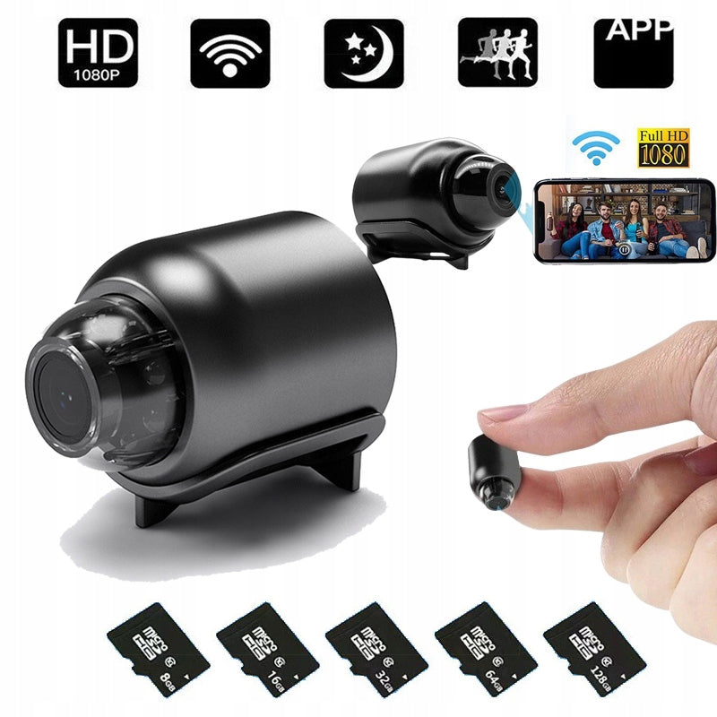 1080P MINI WIRELESS SPY CAMERA WIDE ANGLE DETECTION HIDDEN