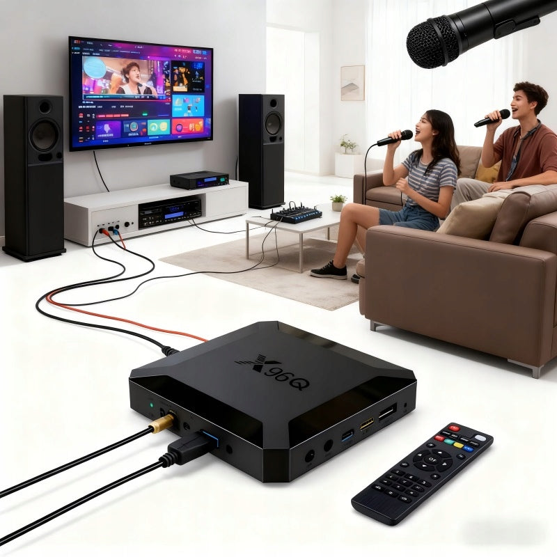 1080P SMART TV BOX MEDIA PLAYER WITH REMOTE CONTROL AND HDMI PORT – 4+64G Disk capacity 64 GB