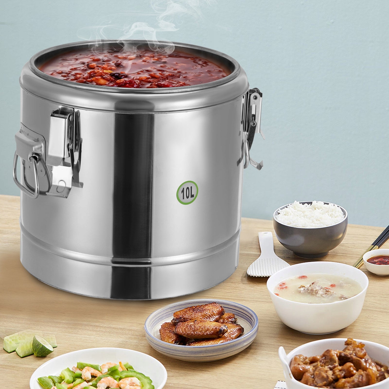 10L 304 STAINLESS STEEL INSULATED SOUP CONTAINER 12H INSULATION Manufacturer code 35569
