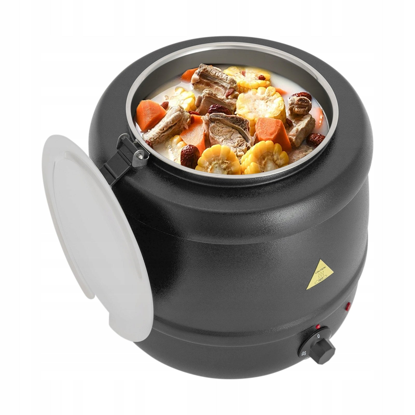 10L Commercial Soup Kettle with Hinged Lid and Detachable Insert Pot