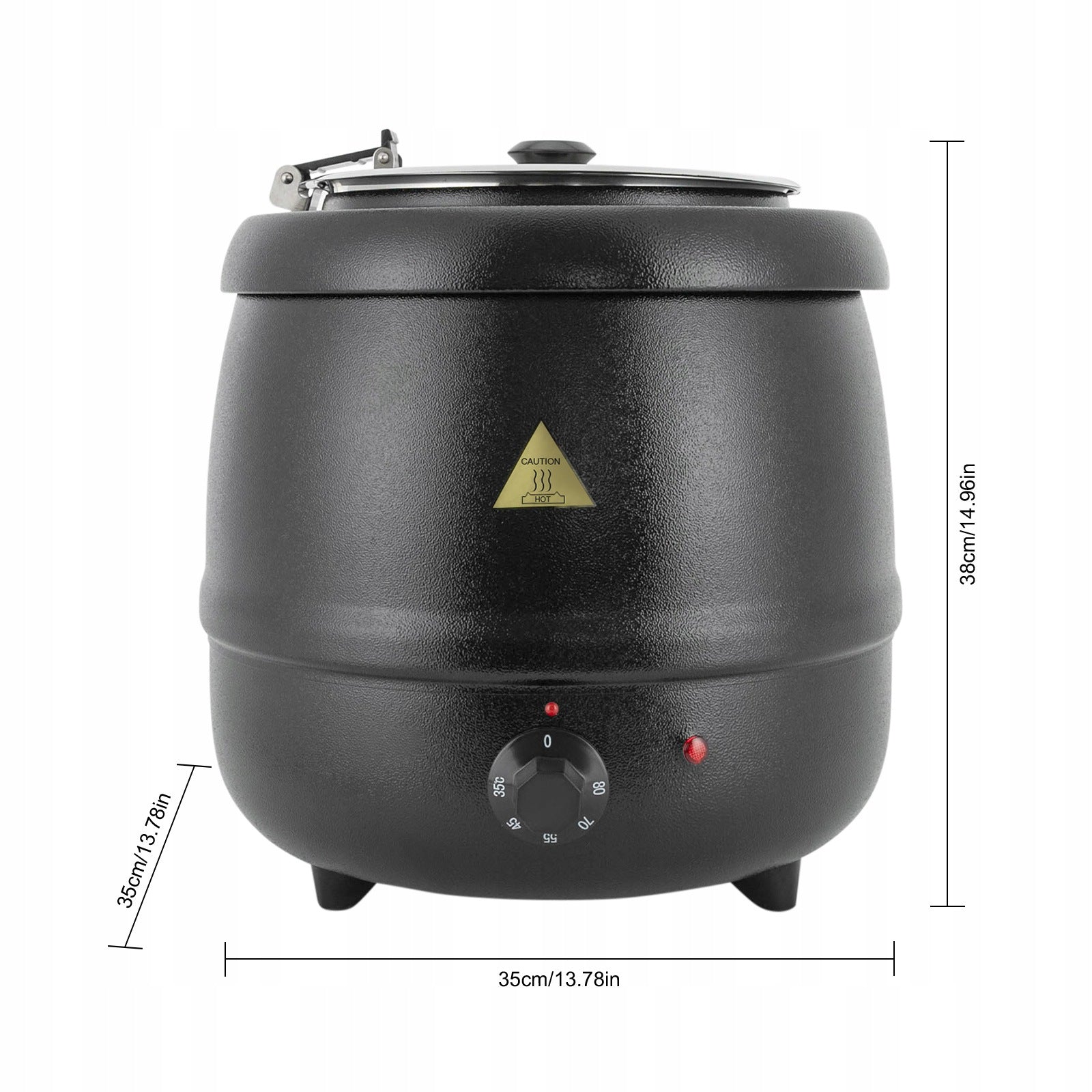 10L Electric Soup Warmer With Lid 35-80°C Adjustable Packaging status original