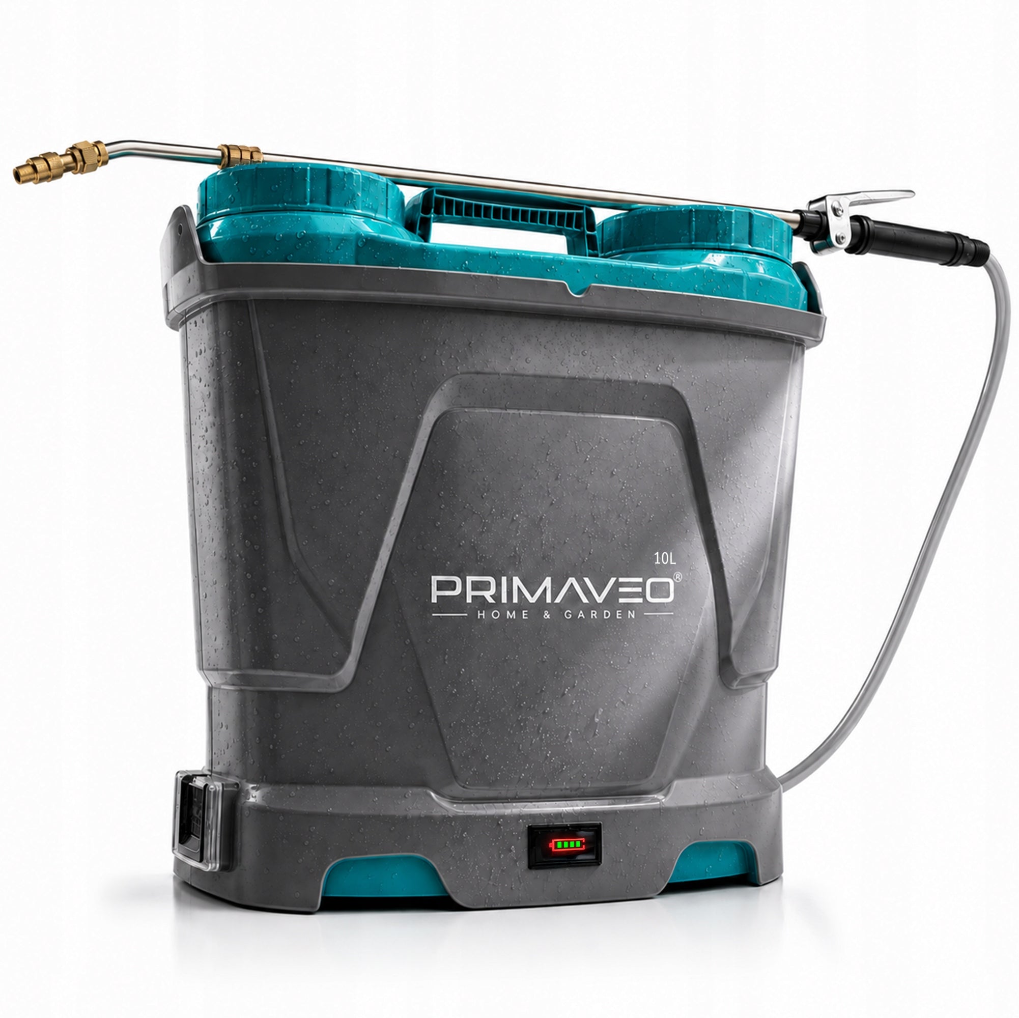10L GARDEN PRESSURE CORDLESS BACKPACK SPRAYER +11 NOZZLES STRONG Packaging status original