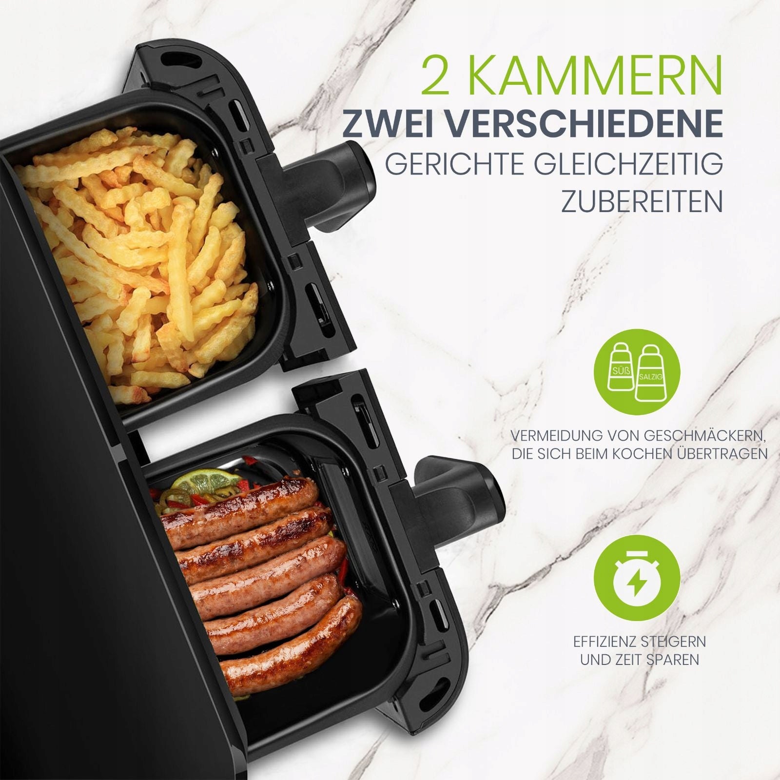 10L XXL Non-Fat Fryer with Double Chamber 2400W Brand no brand