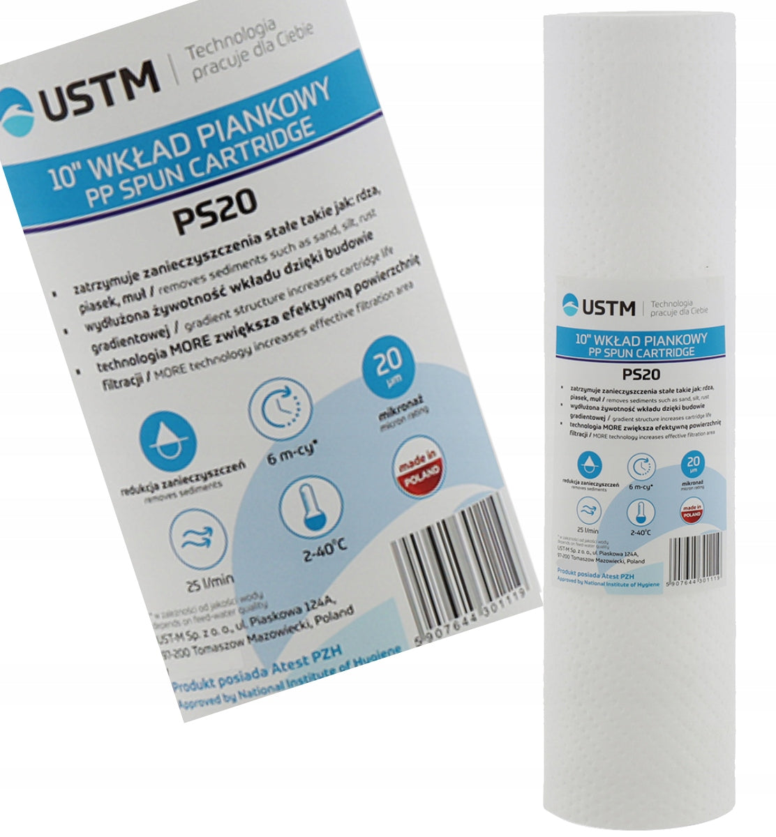 10X WATER FILTER CARTRIDGE 10 FOAM 20 MICRON USTM Packaging status original