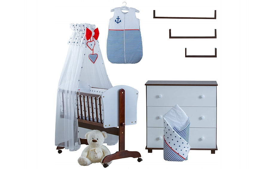 10el BEDDING SET WITH EMBROIDERY+ CRADLE+MATTRESS