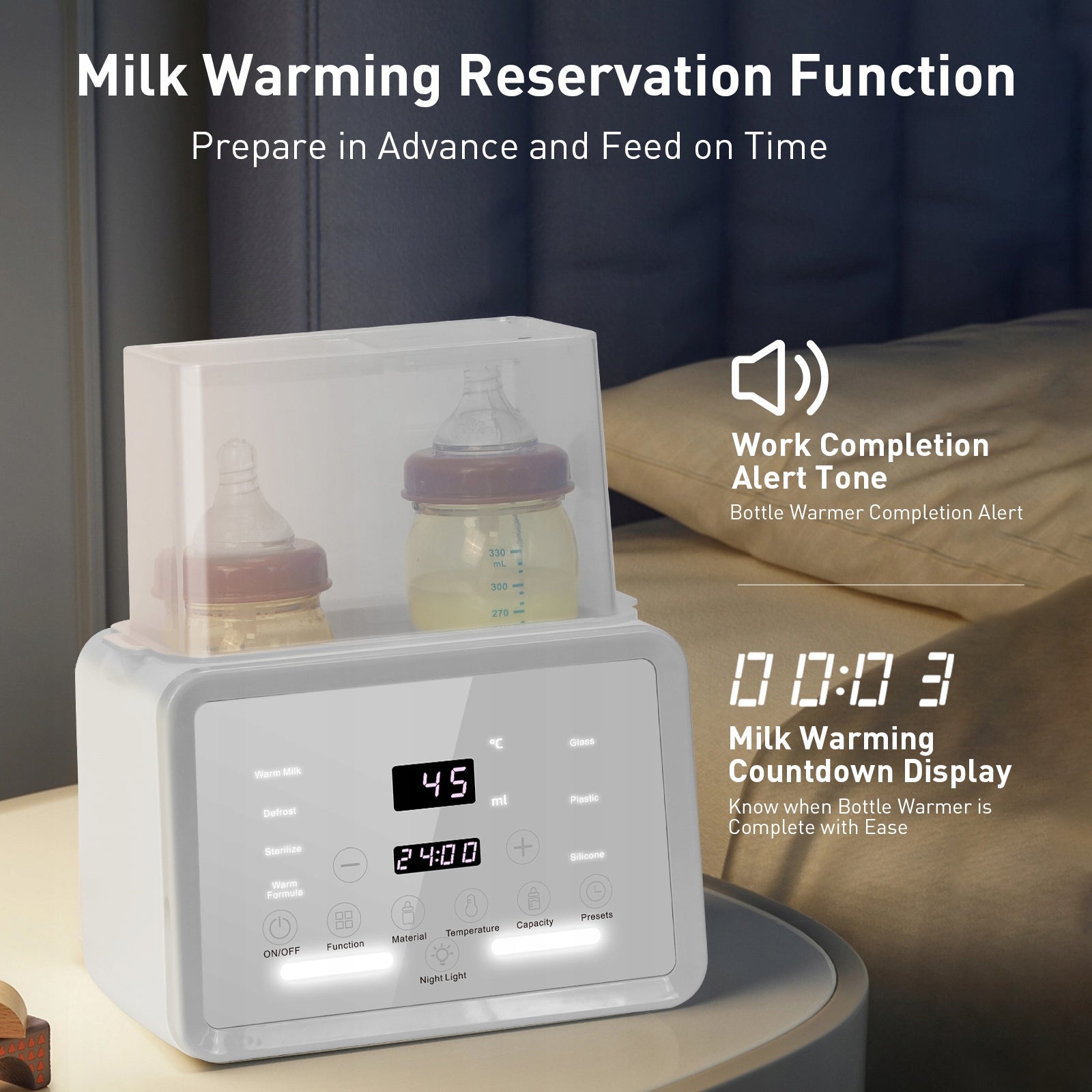 10in1 BOTTLE WARMER and LCD DOUBLE 2 BOTTLES STERILIZER WITH LAMP Medical device no