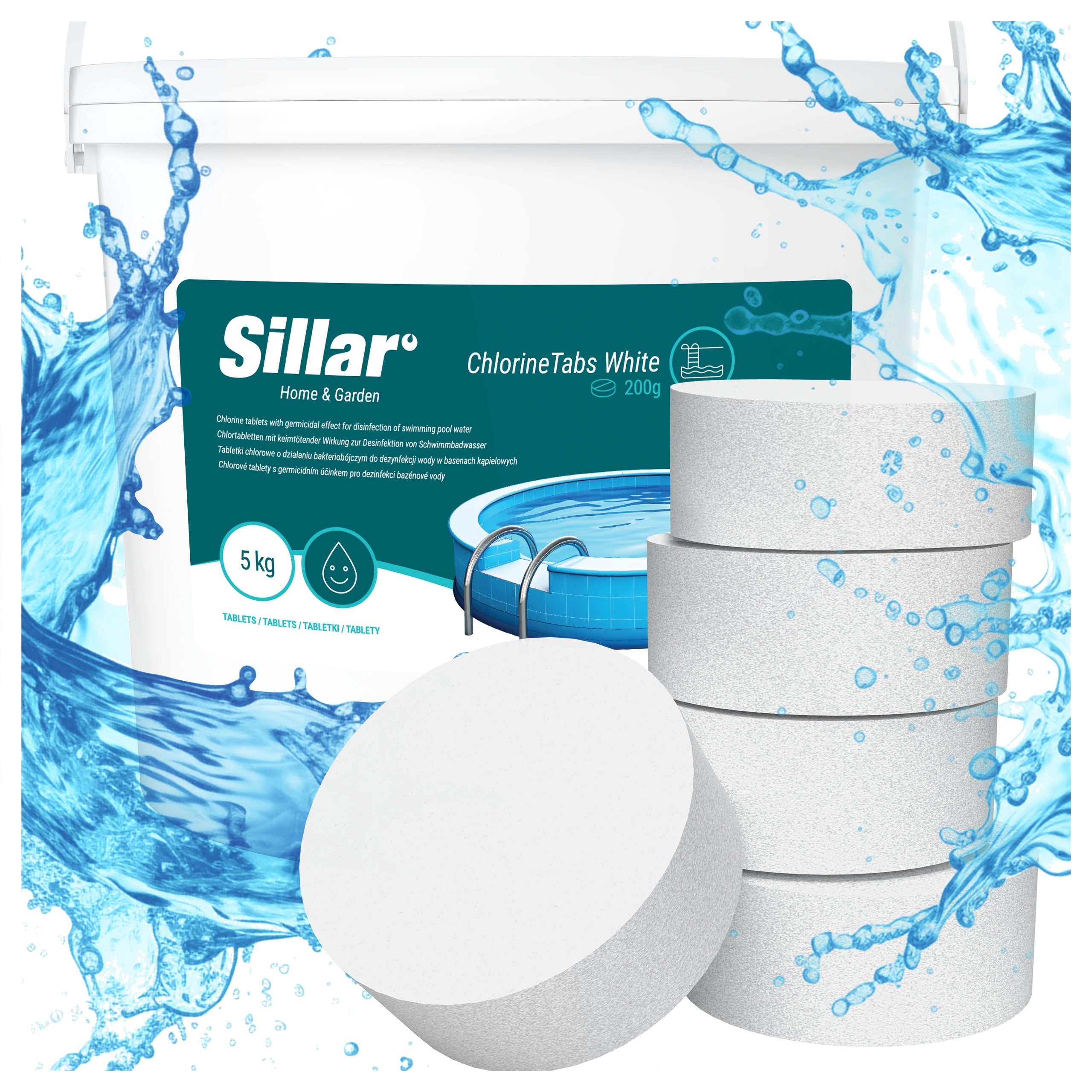 10in1 Chlorine Multifunction Pool Tablets 5kg 200g for Pool Chemistry