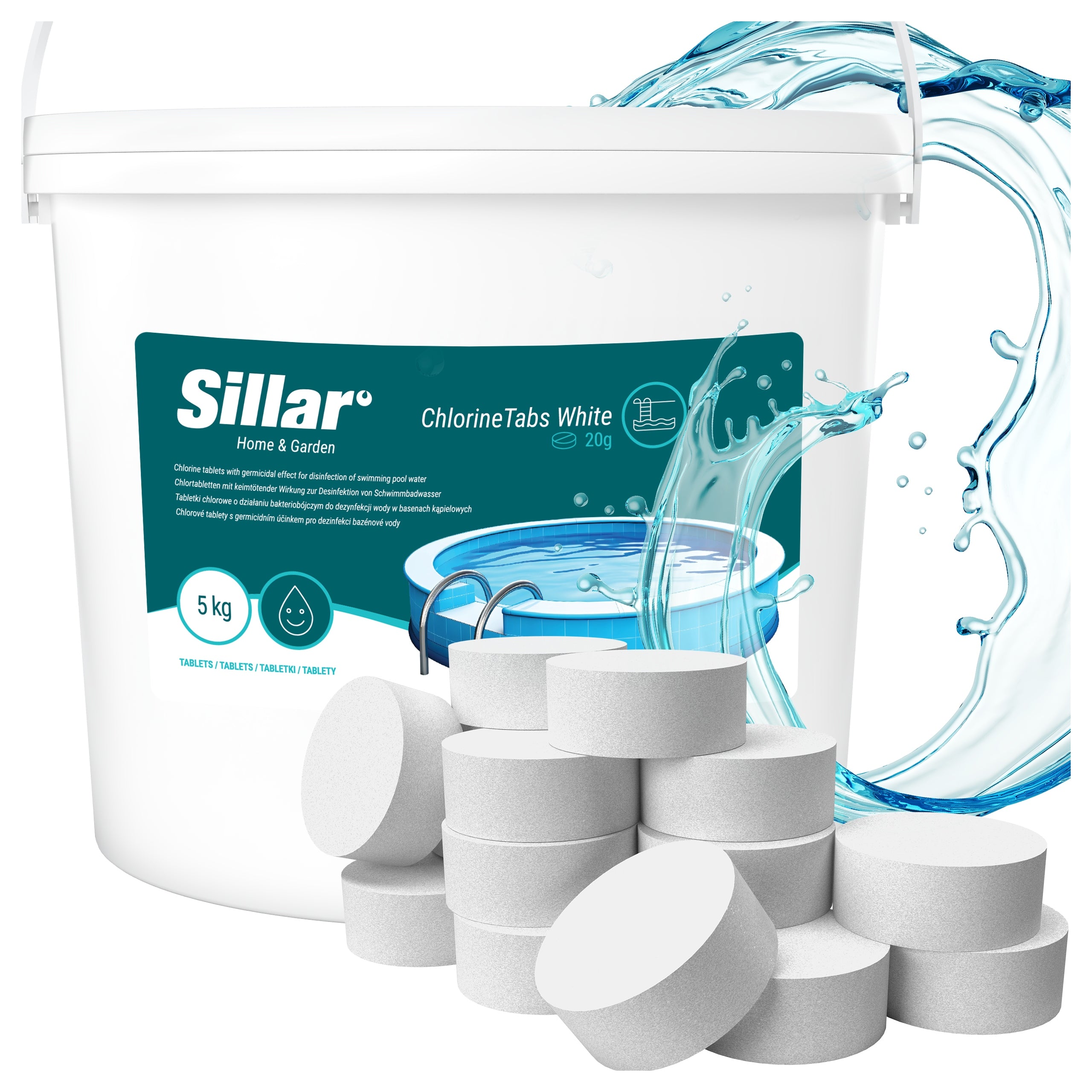 10in1 Chlorine Pool Tablets Multifunctional 5kg 20g for Pool Chemistry