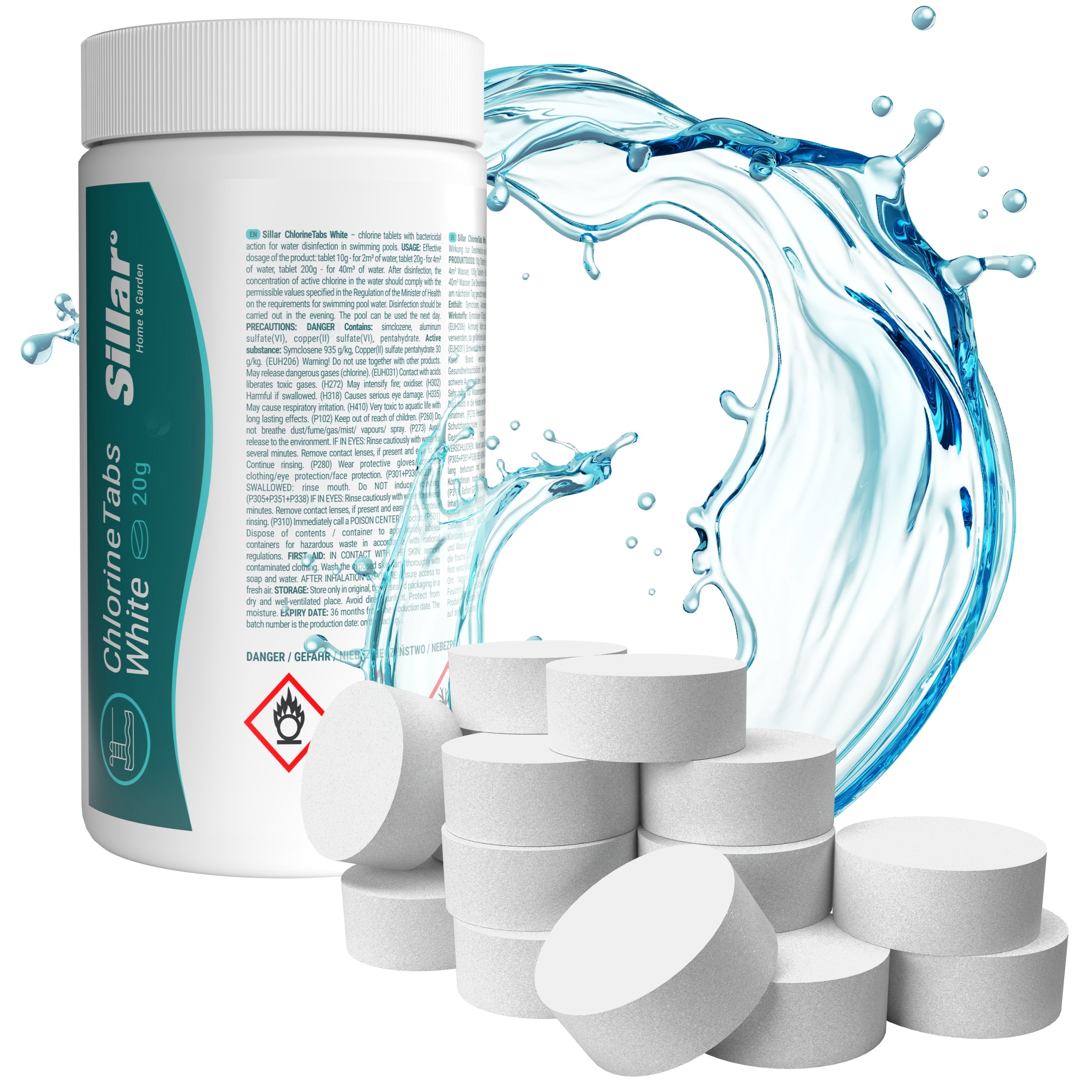 10in1 Chlorine for swimming pool 1kg 20g multi tablets for jacuzzi chemistry for swimming pool