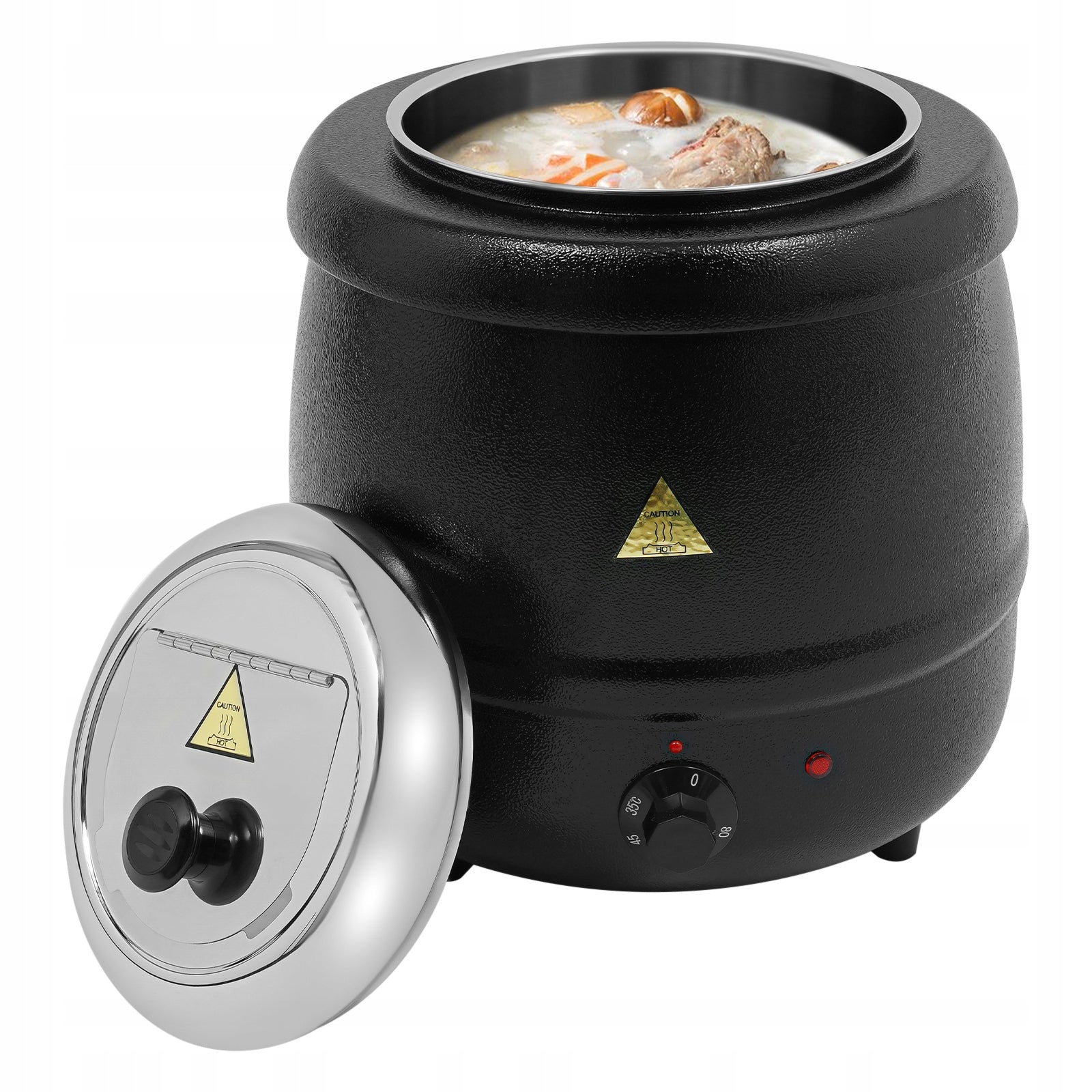 10l Electric Soup Kettle Heating Pot with Lid and Indicator for Warming