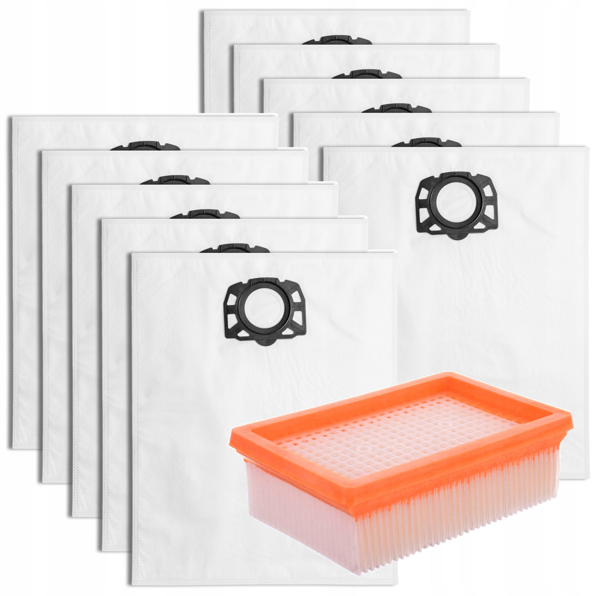 10x BAGS FILTER FOR KARCHER WD4 WD5 WD6 PREMIUM VACUUM CLEANER