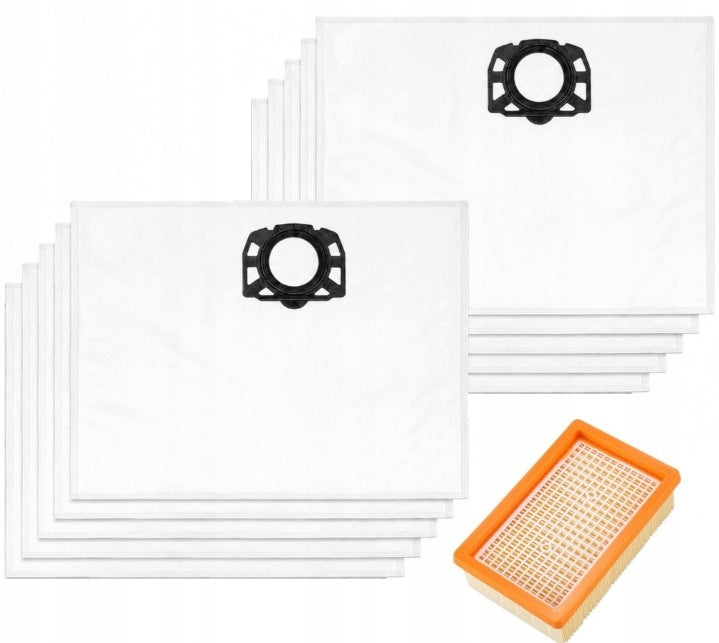10x BAGS FOR VACUUM CLEANER KARCHER WD4 WD5 WD6 MV4 MV5 MV6 SE 5.1000 + FILTER