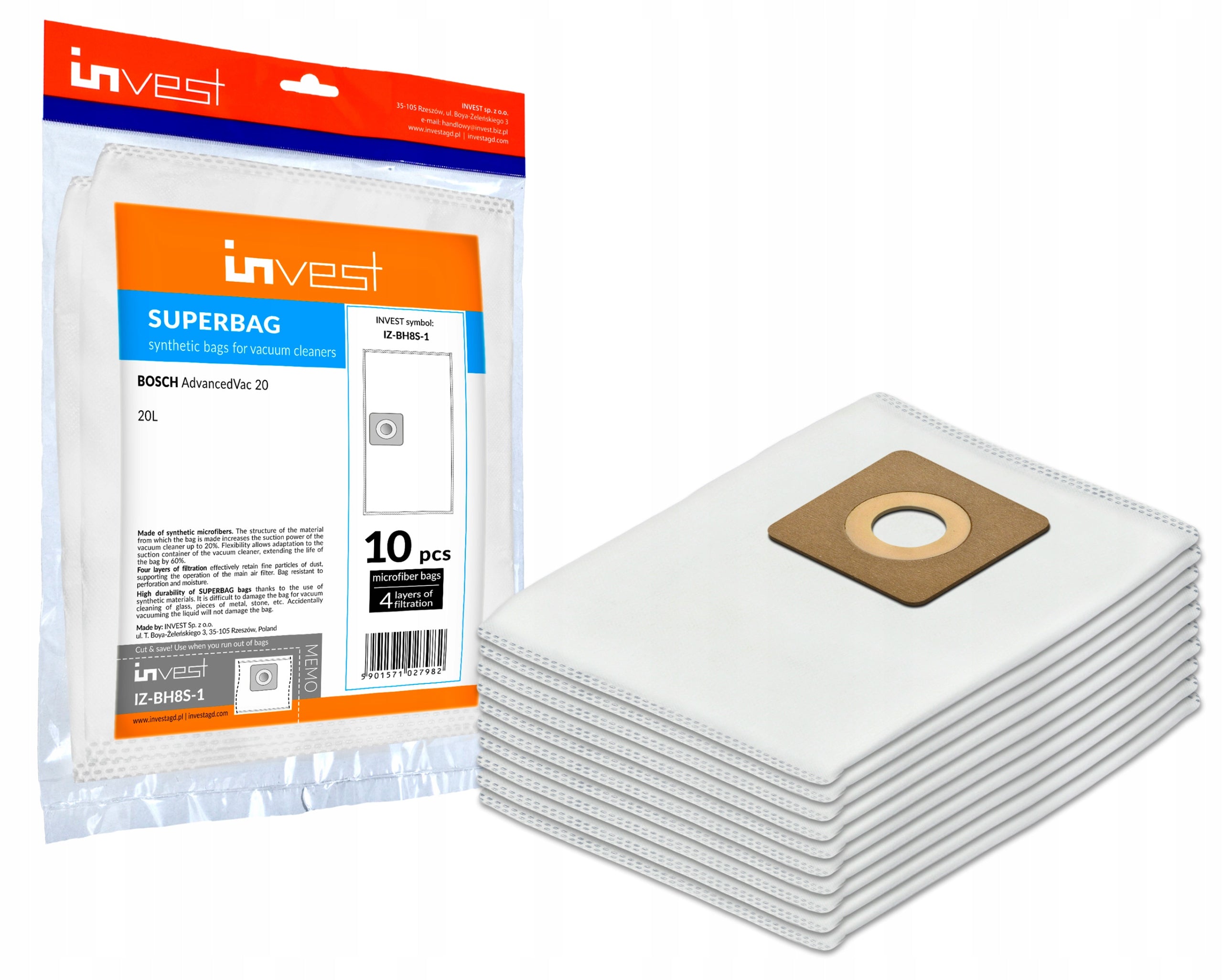 10x BOSCH UNIVERSALVAC 15 ADVANCEDVAC 20 VACUUM CLEANER BAGS