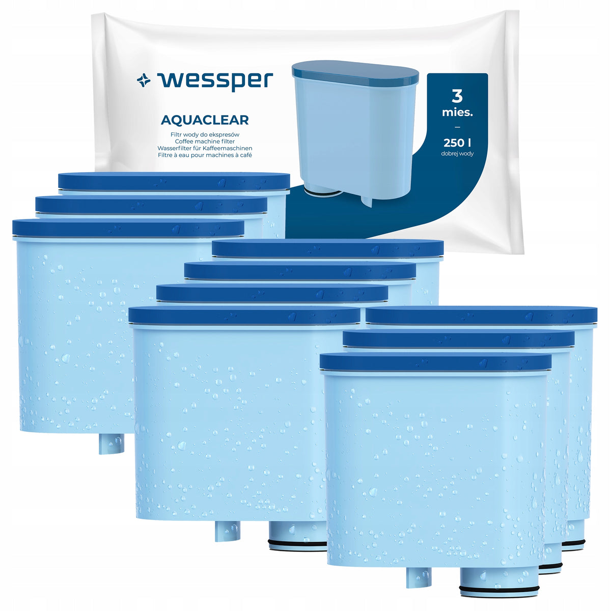 10x Filter for Philips Latte Go Saeco machine replacement Wessper Aquaclear
