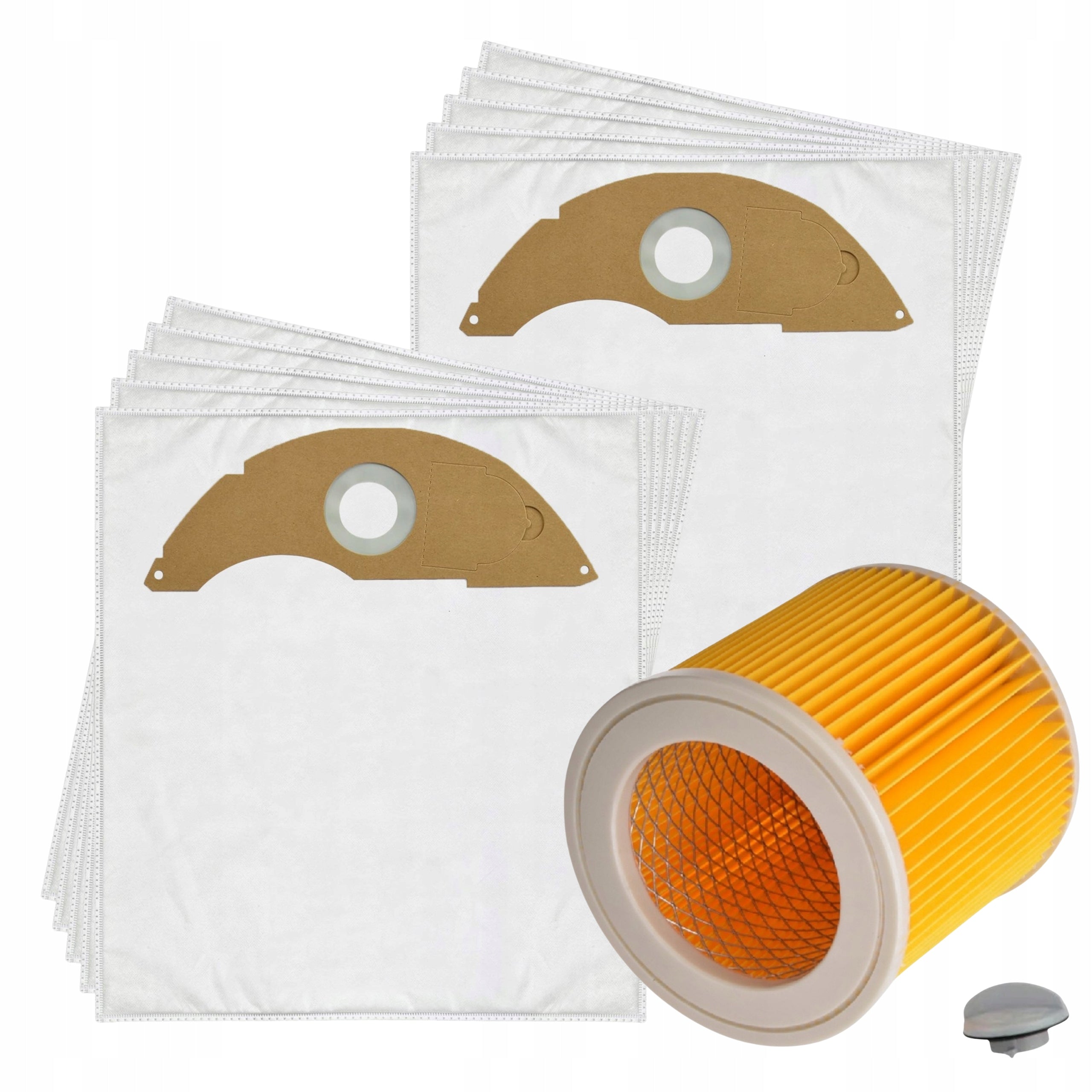 10x KARCHER NT 22/1 Ap Te L VACUUM CLEANER BAGS + REINFORCED FILTER