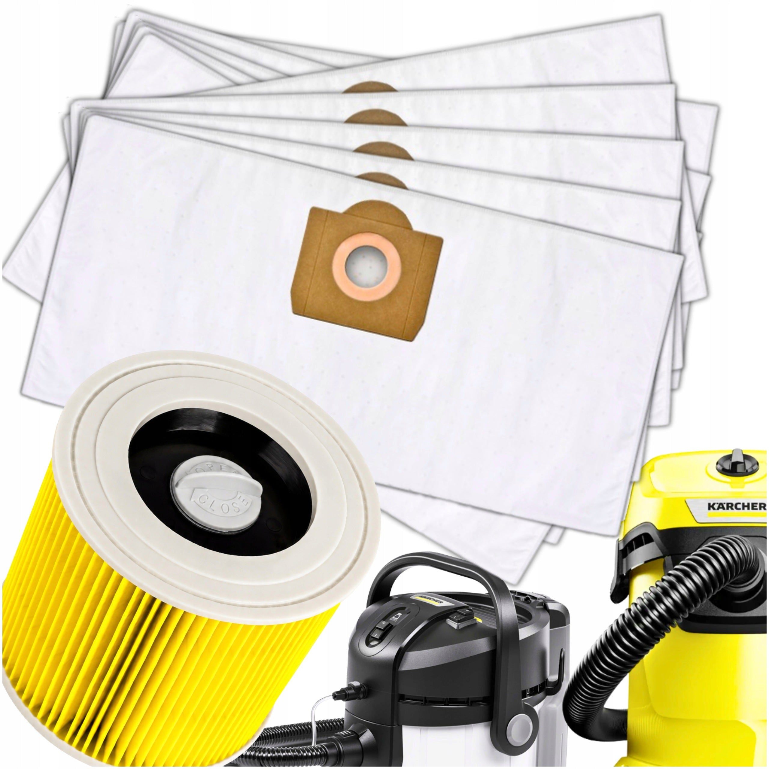 10x KARCHER WD3 VACUUM CLEANER BAGS WD 3 WD 6 SE 4 SE 4001 Plus FILTER
